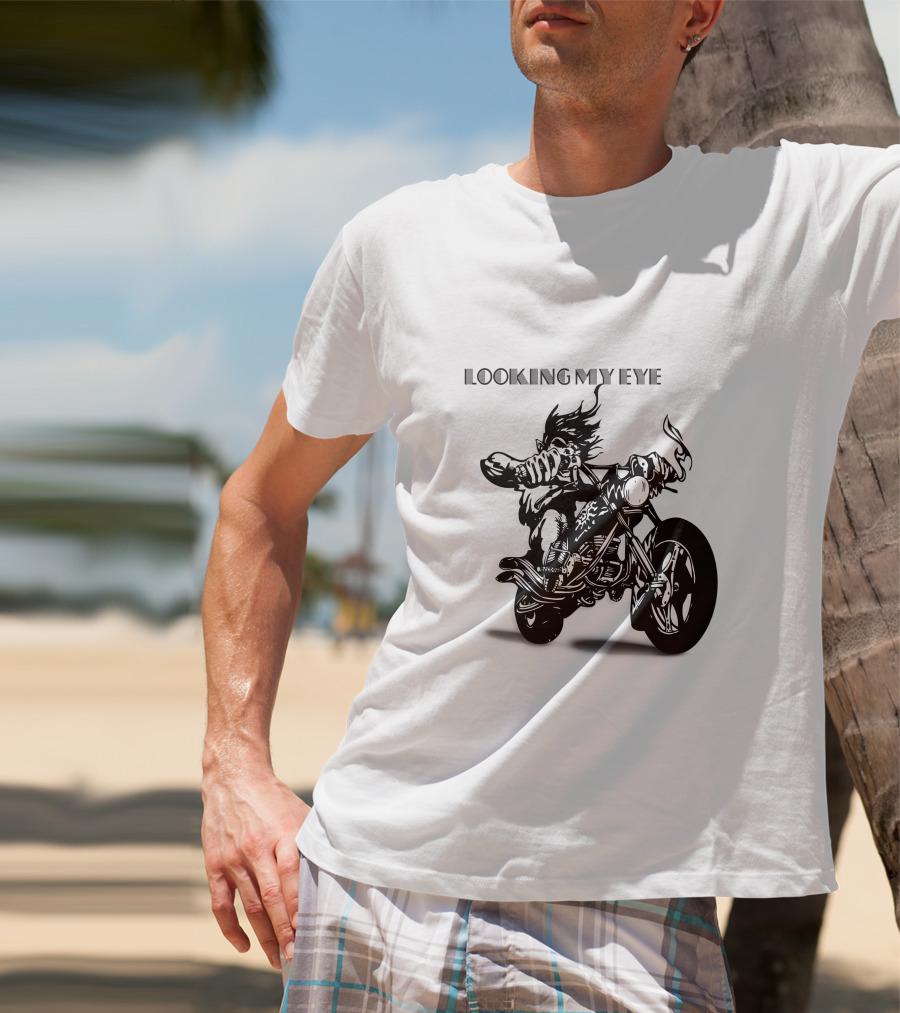 Raider Looking My Eye Biker Riding Motorcycle T-Shirt