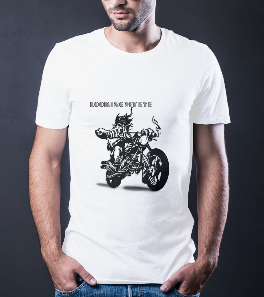 Raider Looking My Eye Biker Riding Motorcycle T-Shirt
