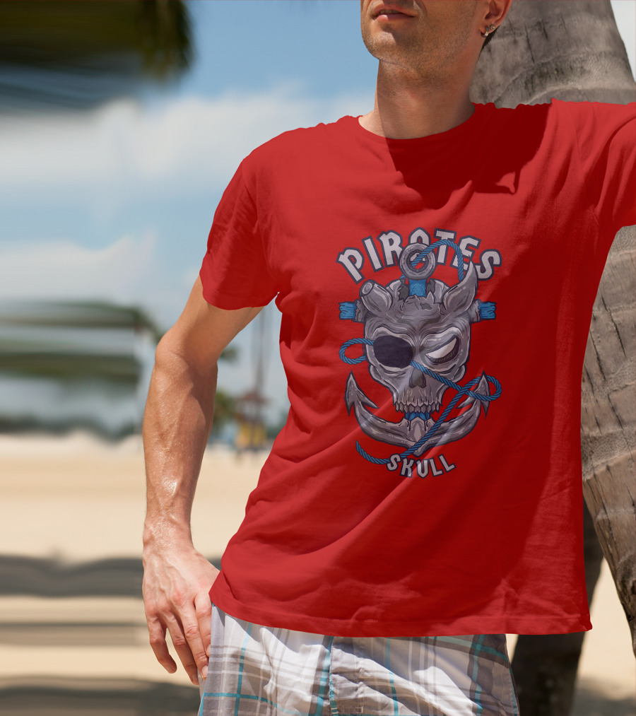 Pirates Skull Pirates Of The Caribbean Anchor Rope T-Shirt