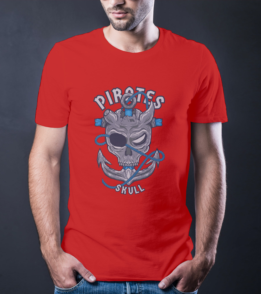 Pirates Skull Pirates Of The Caribbean Anchor Rope T-Shirt