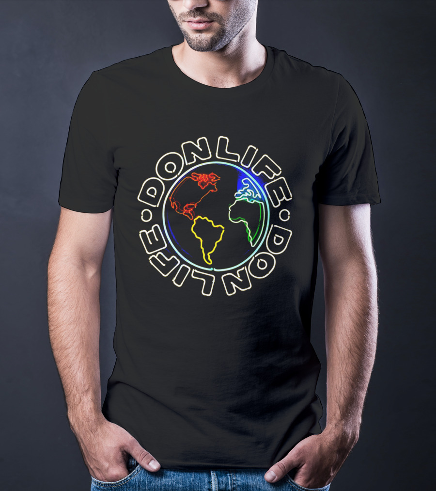 Don Life Neon Globe Earth T-Shirt