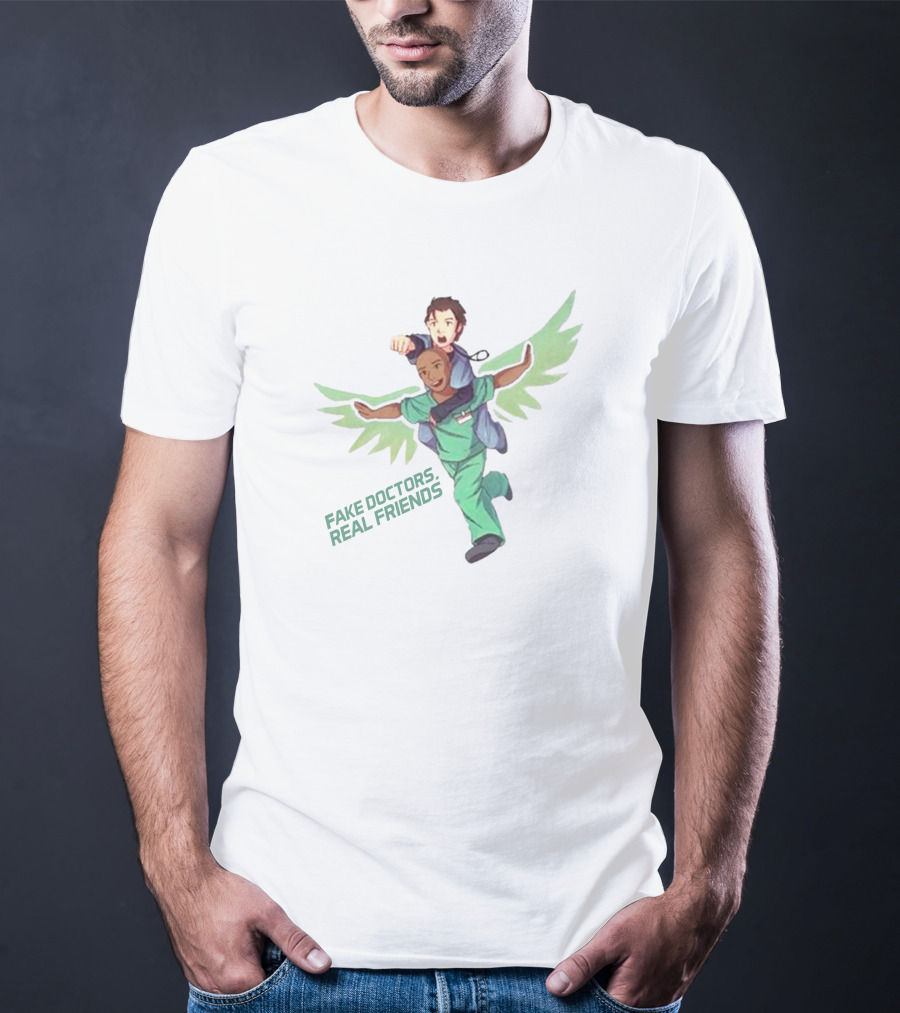 Fake Doctors Real Friends Winged Scrubs Duo T-Shirt