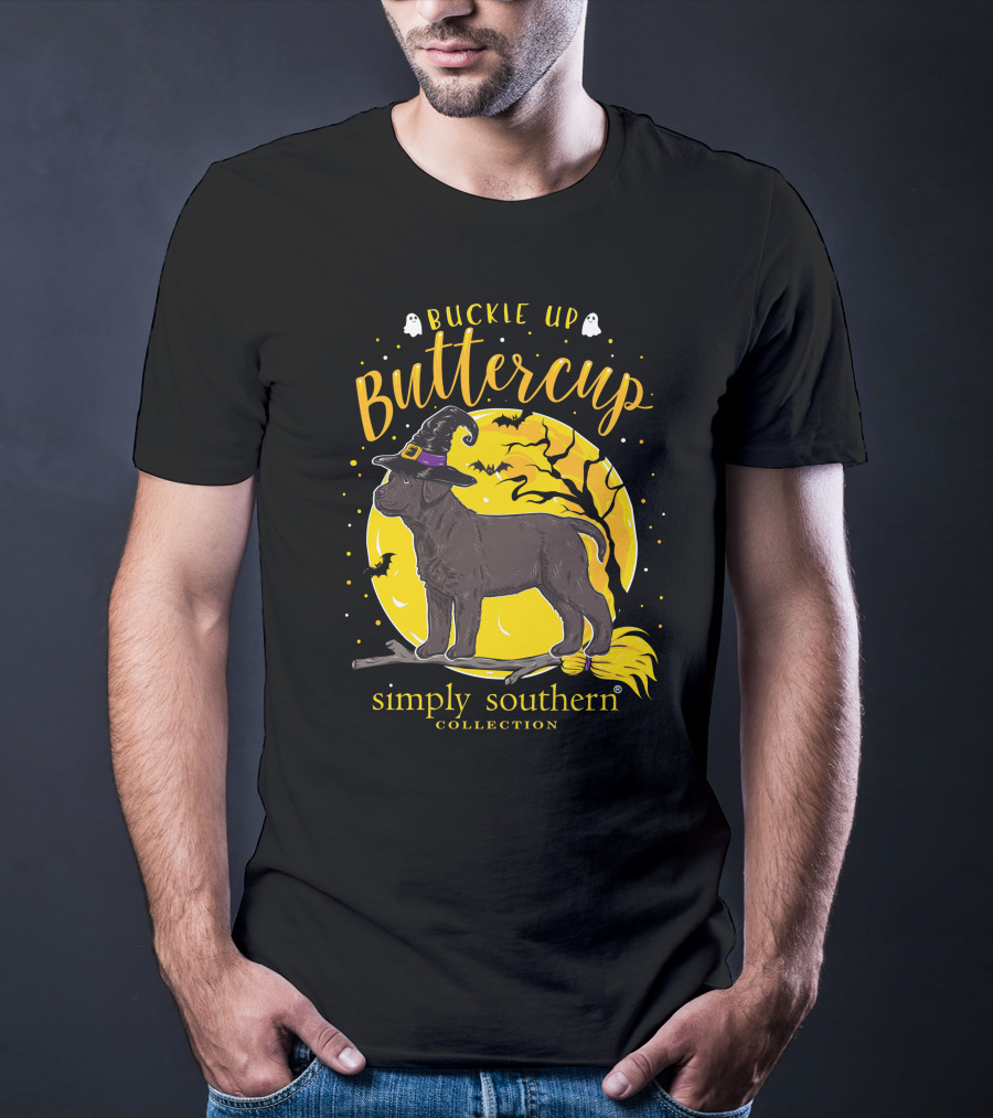 Buckle Up Buttercup Simply Southern Hocus Pocus Witches And Bats Moon T-Shirt