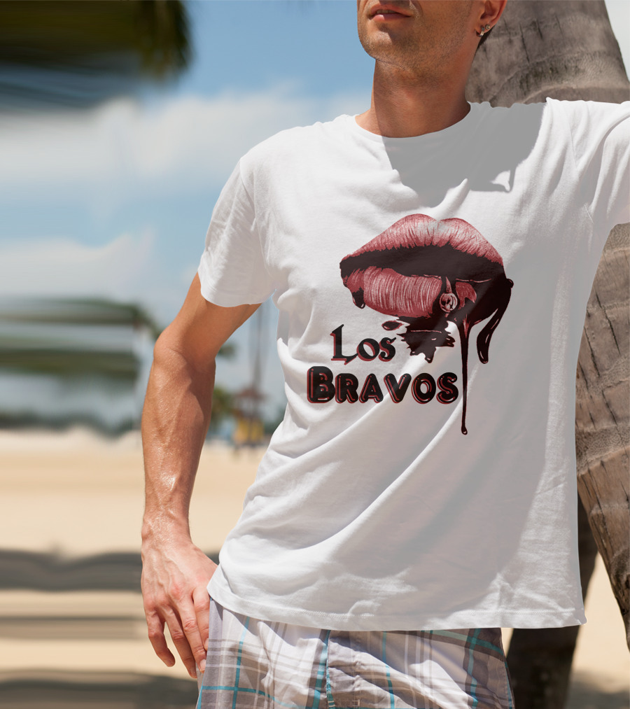 Los Bravos Red Lips Dripping T-Shirt