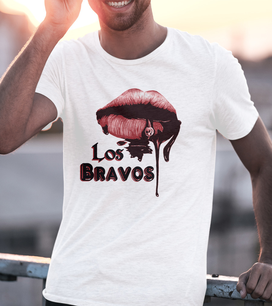 Los Bravos Red Lips Dripping T-Shirt