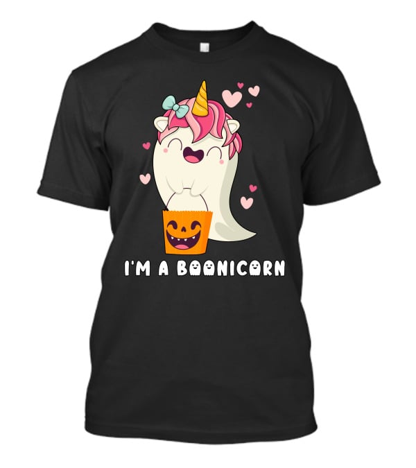I'm A Boonicorn Cute Boonicorn Ghost Unicorn Halloween Hearts T-Shirt