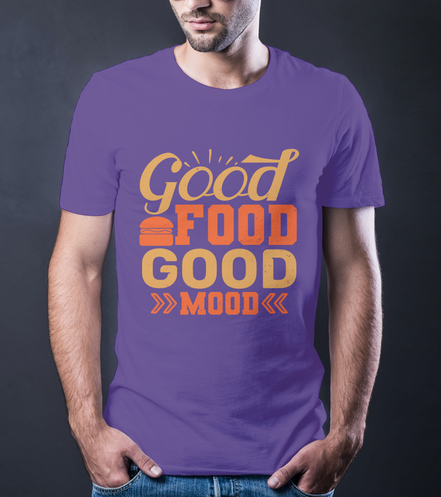Good Food Good Mood Burger Sunburst Arrows T-Shirt