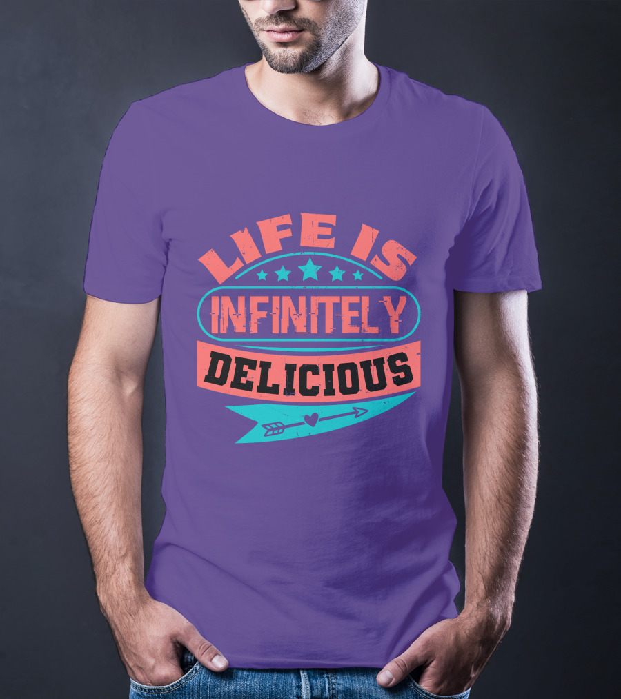 Life Is Infinitely Delicious Stars Arrow Heart T-Shirt