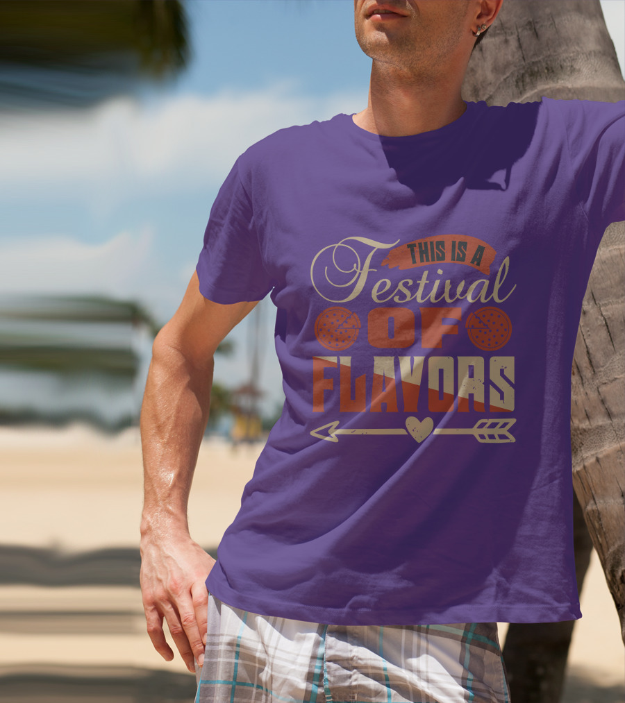 This Is A Festival Of Flavors Arrow Heart And Pepperoni Icons T-Shirt
