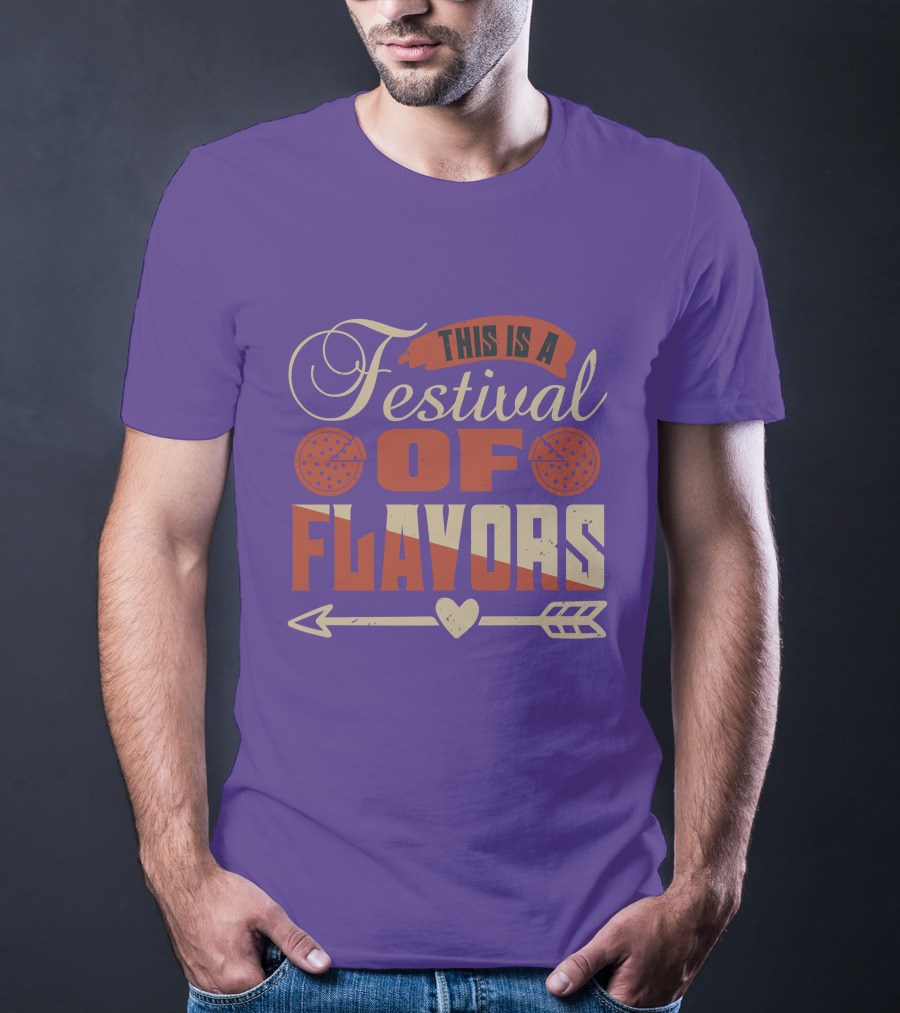 This Is A Festival Of Flavors Arrow Heart And Pepperoni Icons T-Shirt