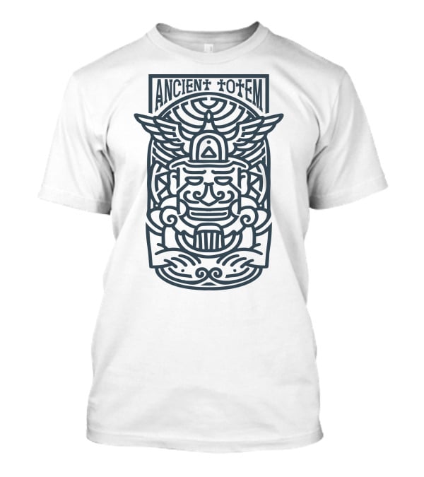 Ancient Totem Monoline Totem Pole Owl Totem Tribal Neon T-Shirt