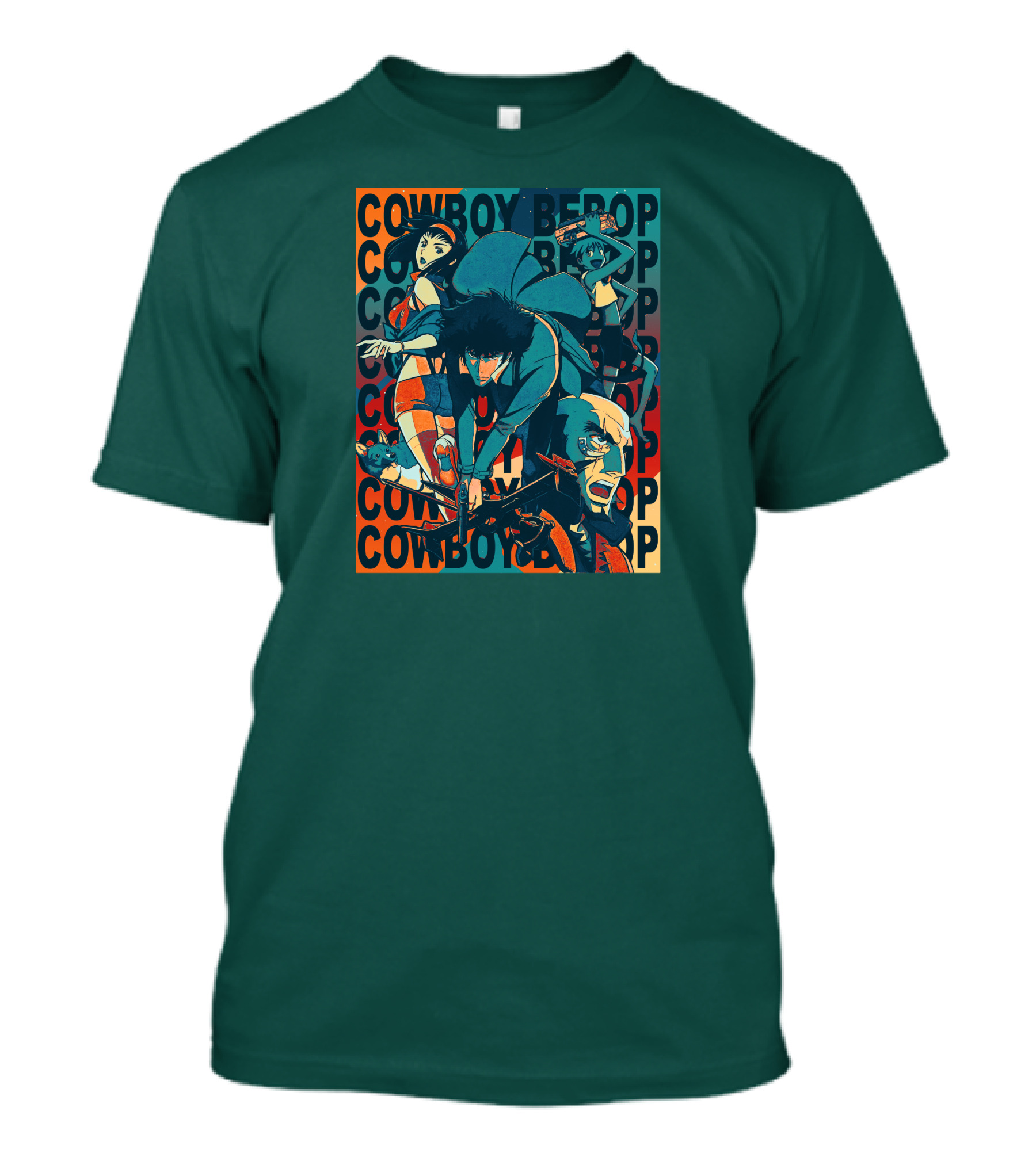 Cowboy Bebop Spike Spiegel Faye Valentine Jet Black Anime Characters T-Shirt