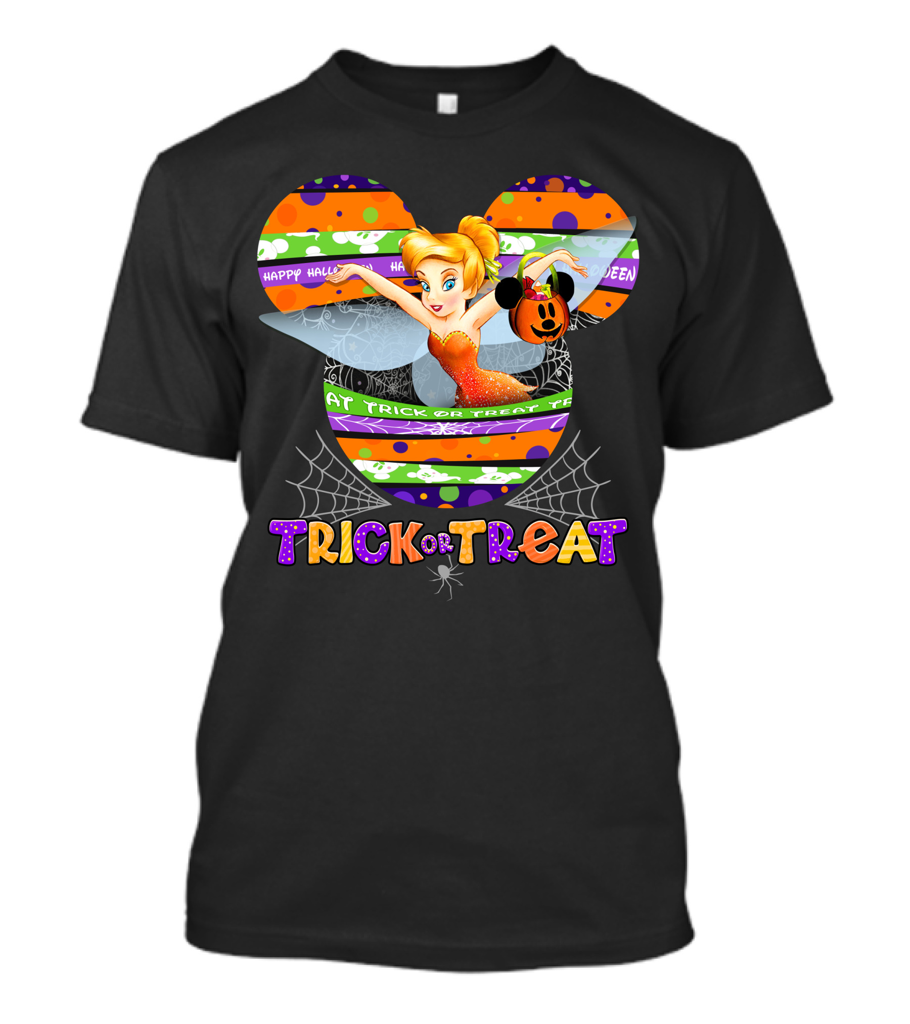 Tinker Bell Halloween Trick Or Treat Mickey Pumpkin Magic T-Shirt
