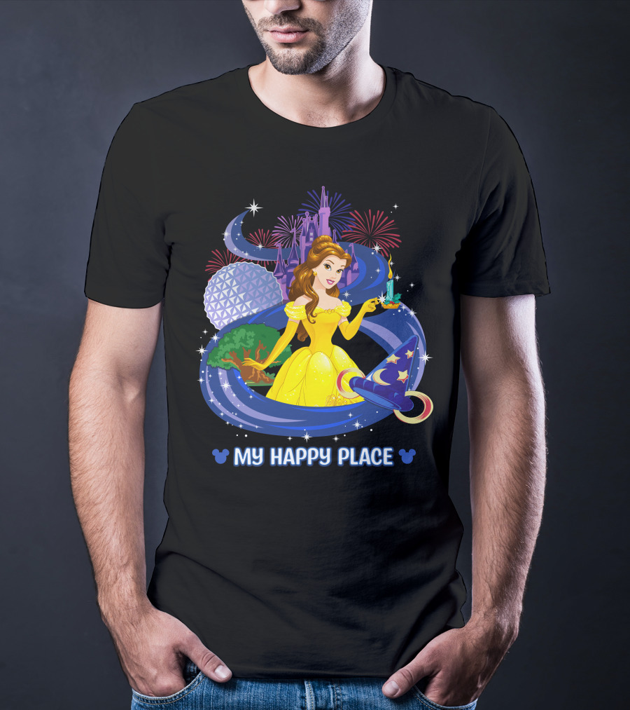 My Happy Place Belle Castle Magic Spell Tower Celebration T-Shirt