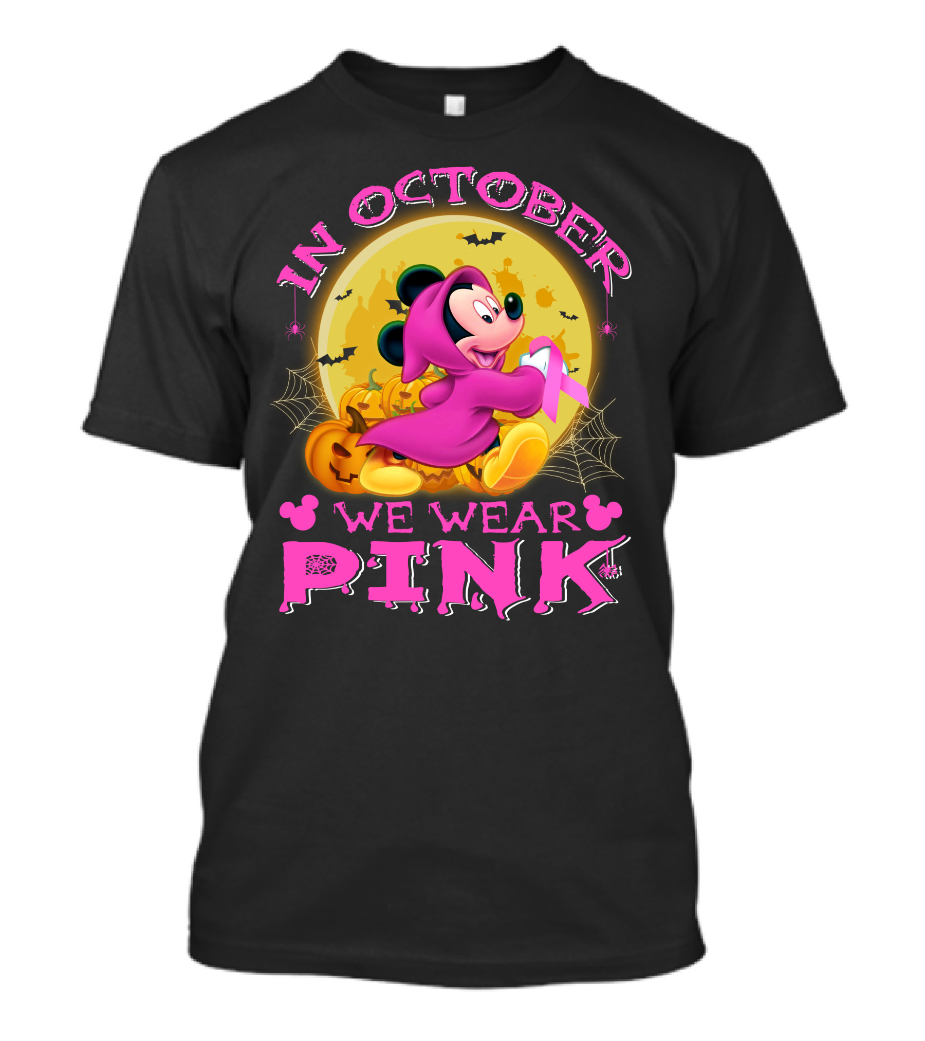 In October We Wear Pink Mickey Halloween T-Shirt