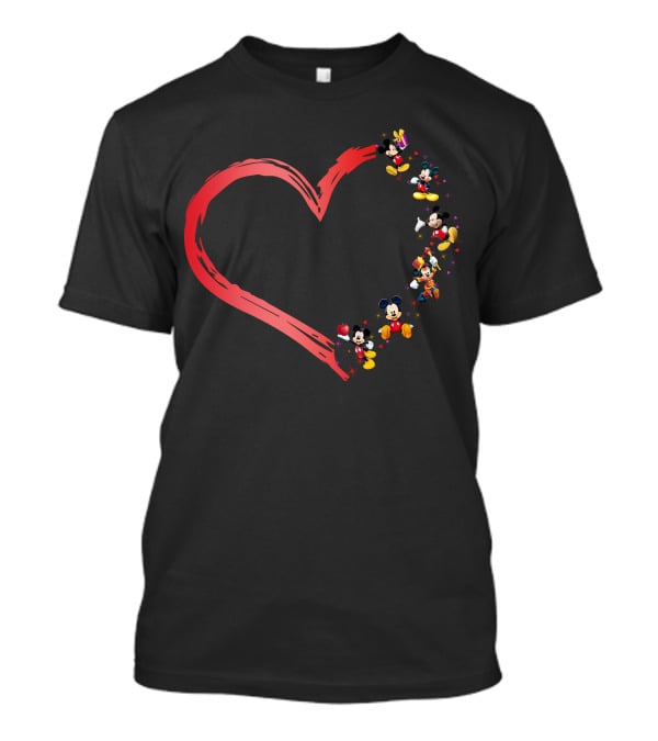 Mickey Mouse Heart Collage T-Shirt