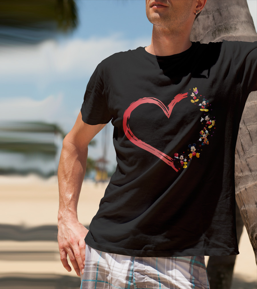 Mickey Mouse Heart Collage T-Shirt