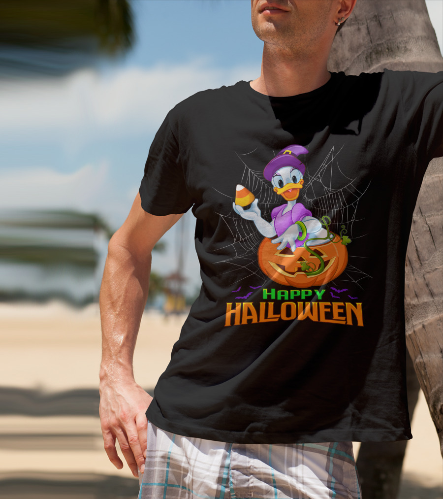 Happy Halloween Daisy Duck Halloween Pumpkin Costume Candy Corn T-Shirt