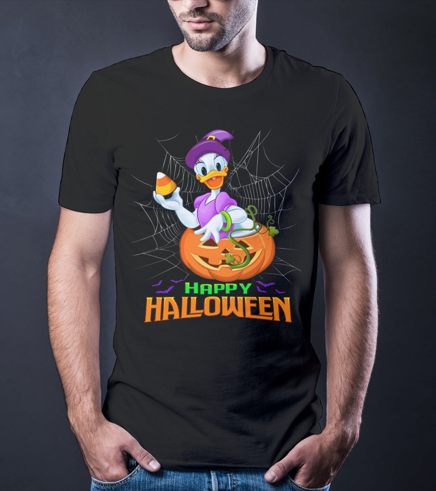Happy Halloween Daisy Duck Halloween Pumpkin Costume Candy Corn T-Shirt