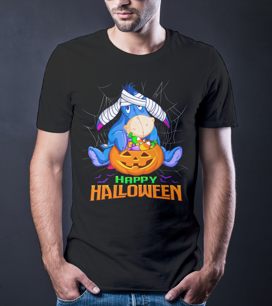 Eeyore Happy Halloween Pumpkin Candy Basket T-Shirt
