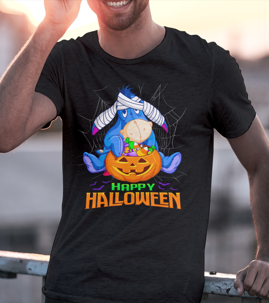 Eeyore Happy Halloween Pumpkin Candy Basket T-Shirt