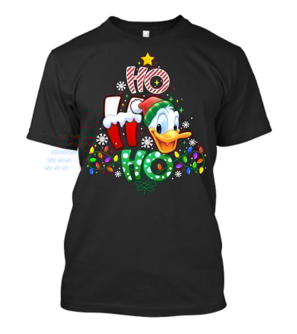 Donald Duck Christmas Ho Ho Ho Festive Lights T-Shirt