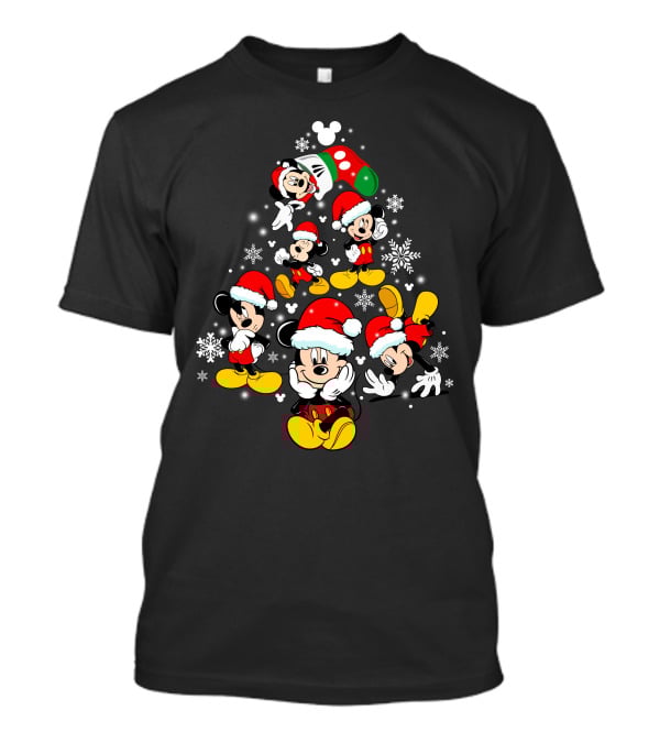 Mickey Mouse Santa Christmas Snowflake Holiday Celebration T-Shirt