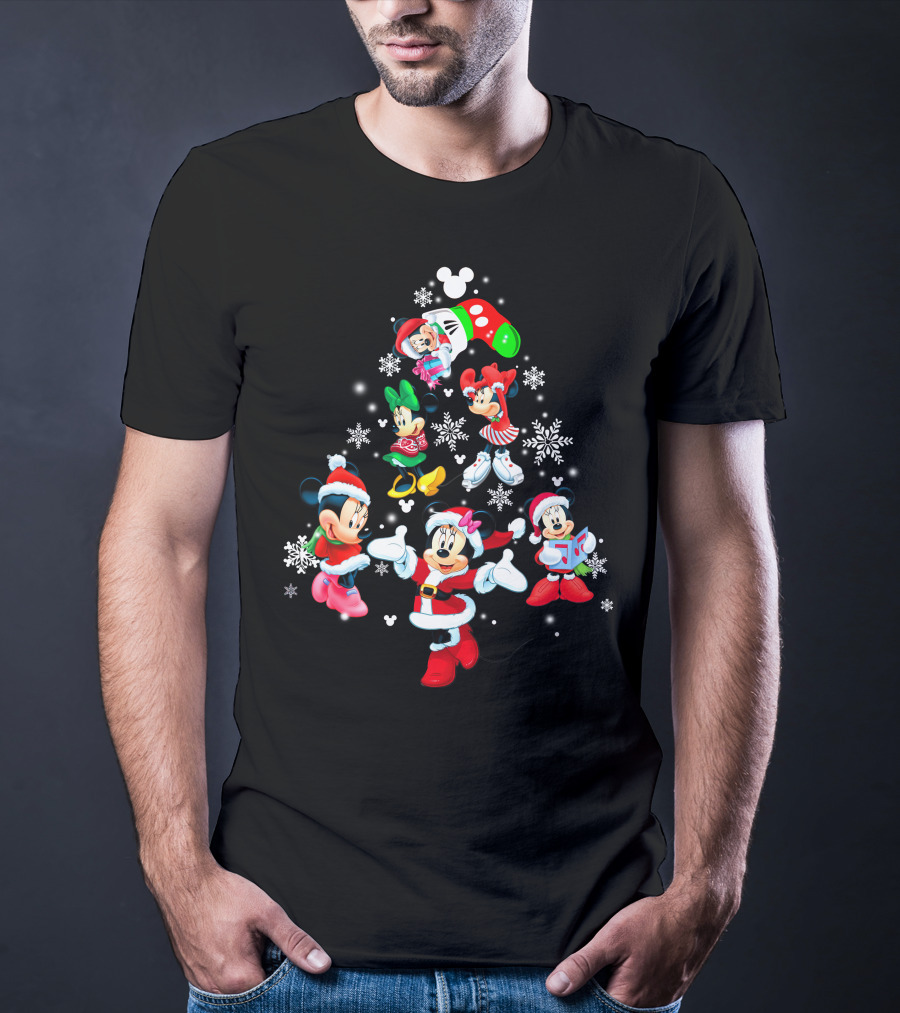 Minnie Mouse Christmas Festive Snowflake Holiday Disney Icon Collection T-Shirt