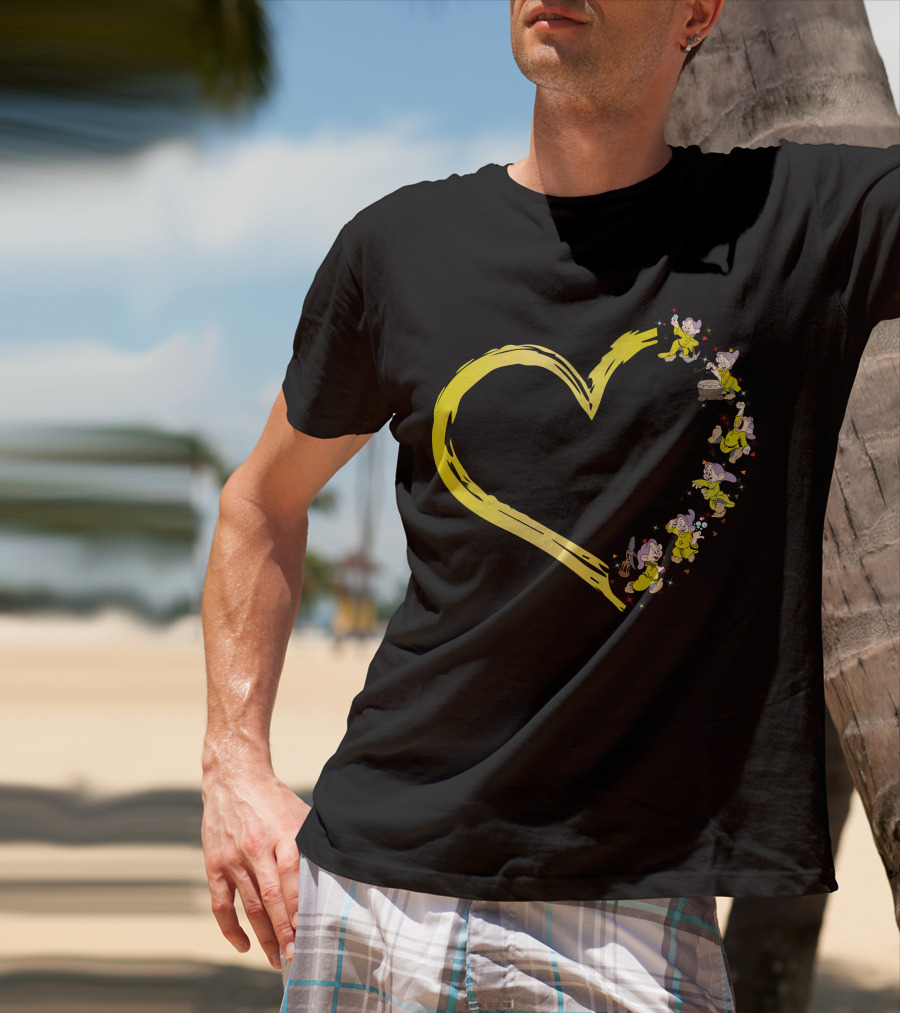 Dopey Heart Adventure In Yellow Brushstroke T-Shirt