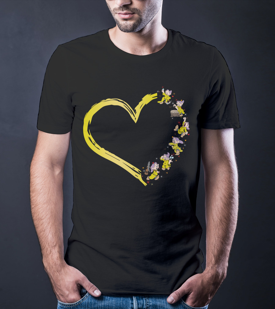 Dopey Heart Adventure In Yellow Brushstroke T-Shirt