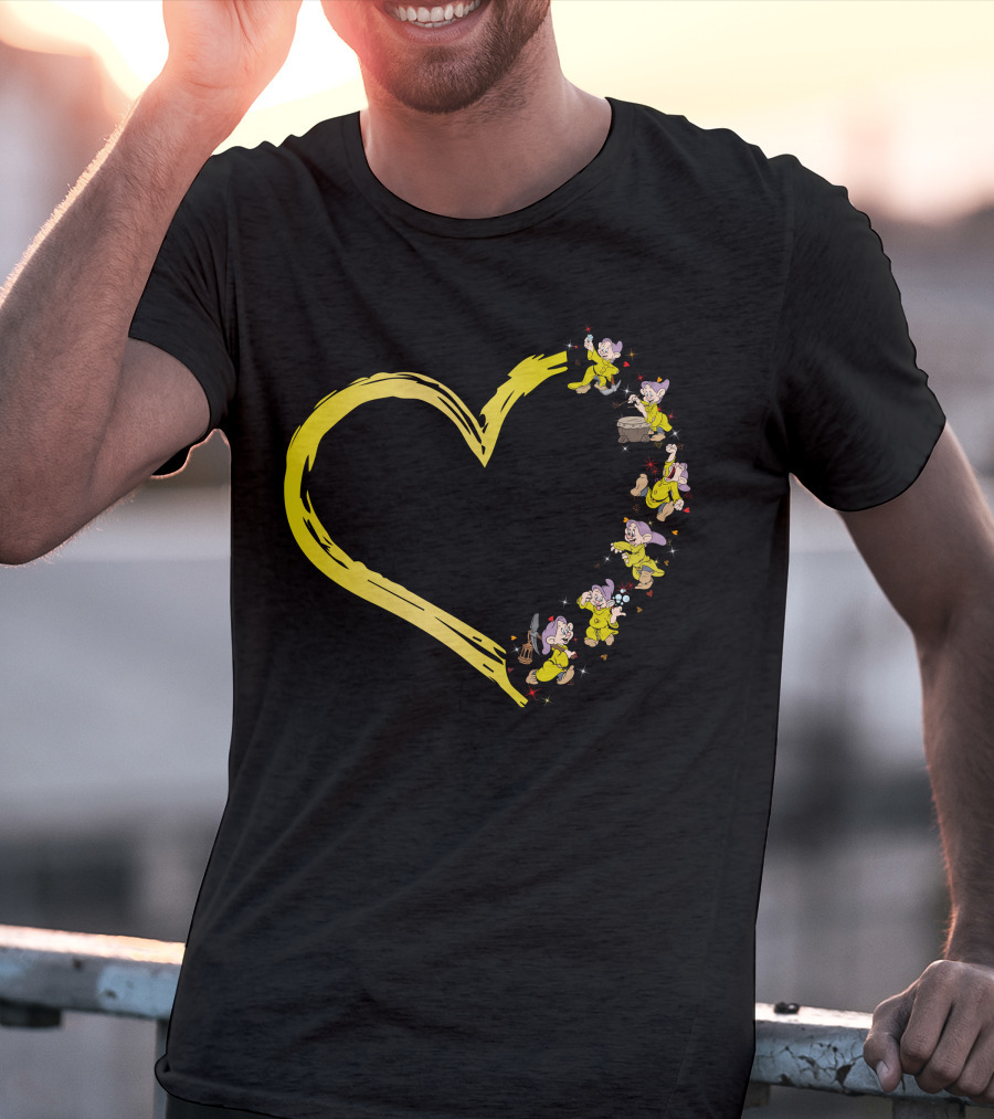 Dopey Heart Adventure In Yellow Brushstroke T-Shirt