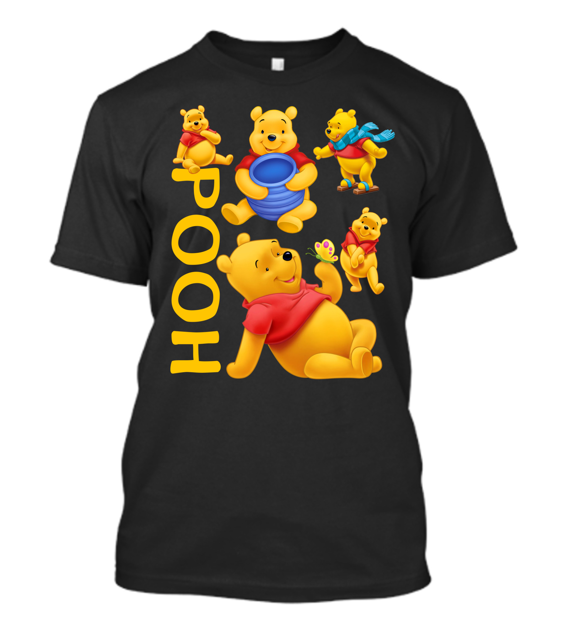 Pooh With Honey Pot And Playful Poses T-Shirt