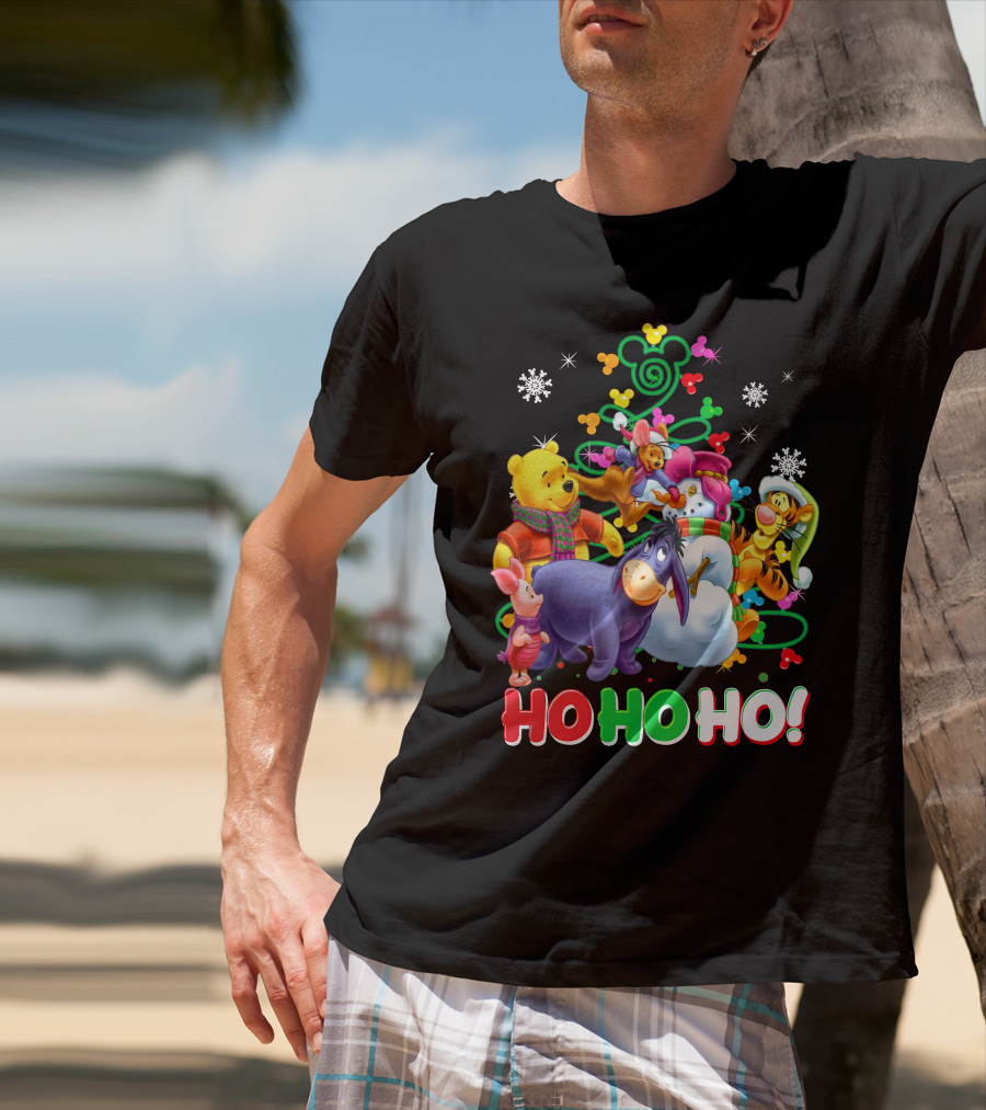 Winnie The Pooh Christmas Ho Ho Ho With Friends T-Shirt