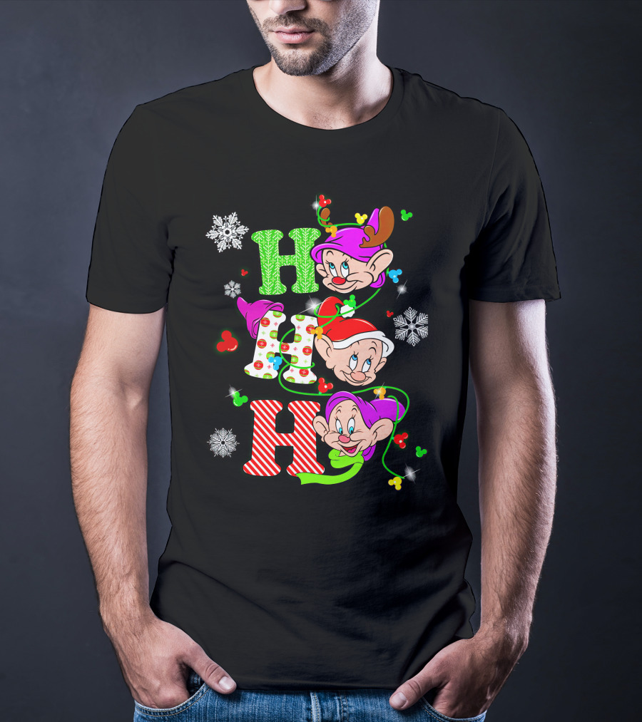 Dopey Ho Ho Ho Snow White Christmas Characters T-Shirt