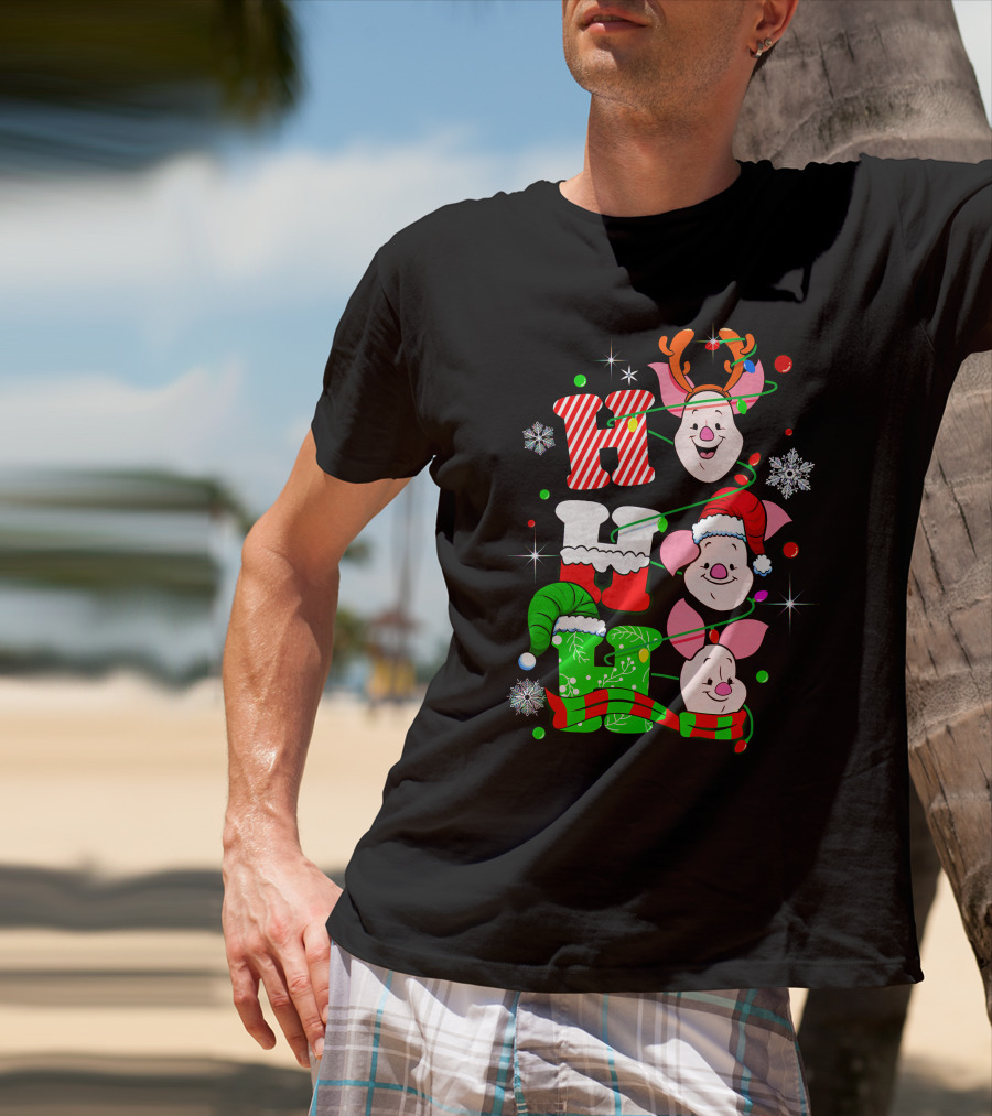 Holiday Piglet H O H Christmas Cheer T-Shirt