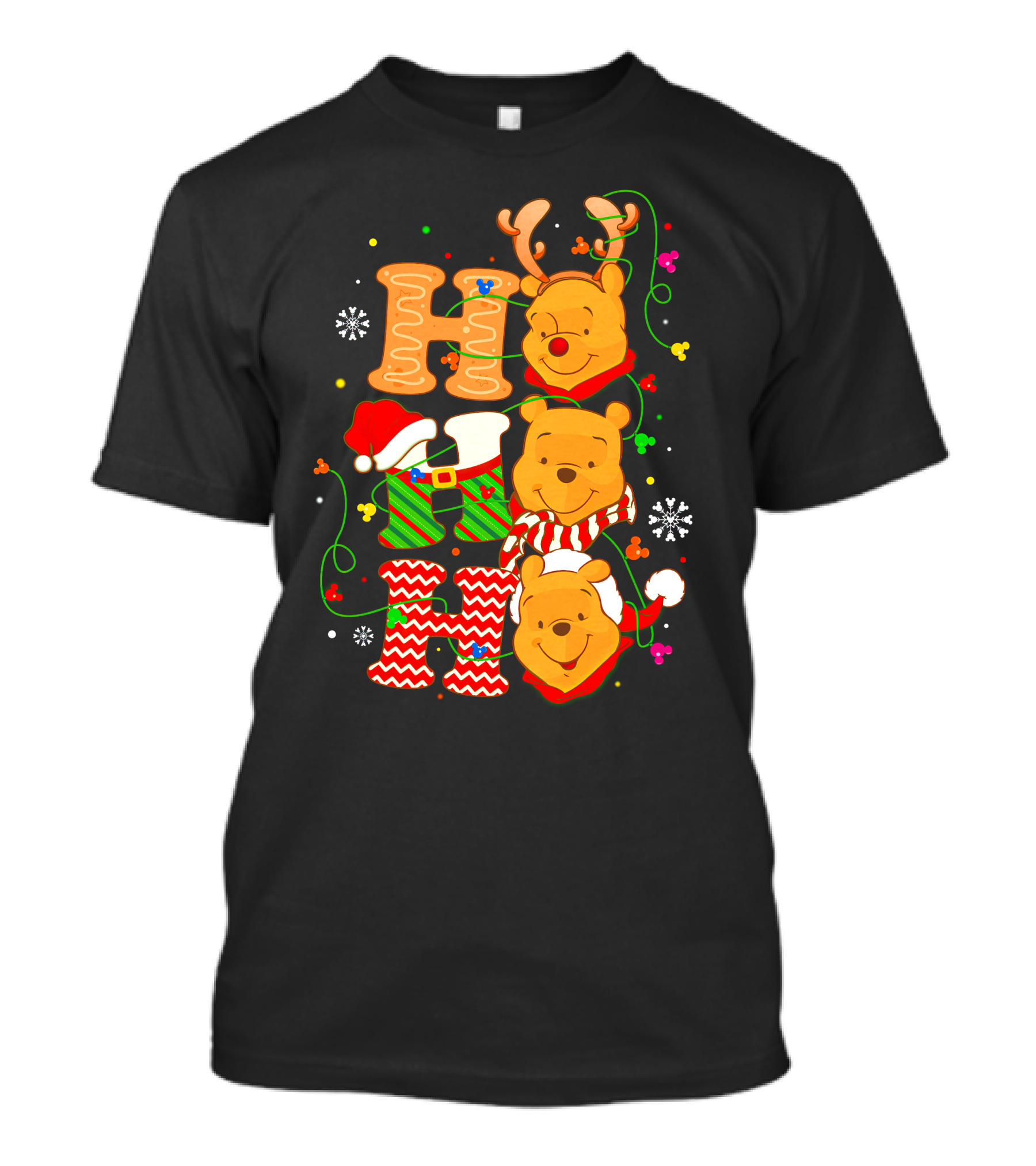 Ho Ho Ho Pooh Christmas Holiday Theme T-Shirt
