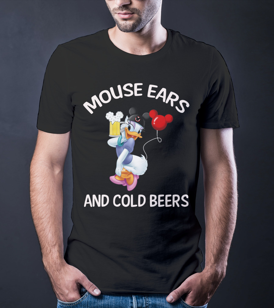 Mouse Ears And Cold Beers Daisy Duck Balloon And Beer Cartoon T-Shirt