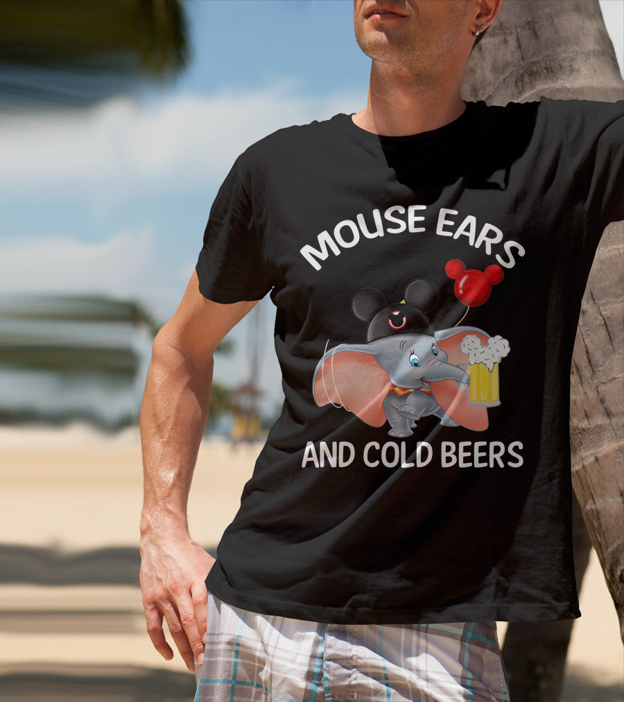 Mouse Ears And Cold Beers Dumbo Balloon Hat Drink T-Shirt