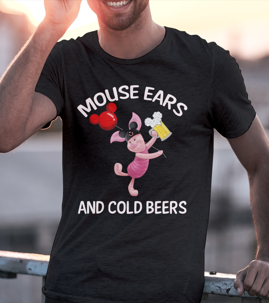 Mouse Ears And Cold Beers Piglet Balloon T-Shirt