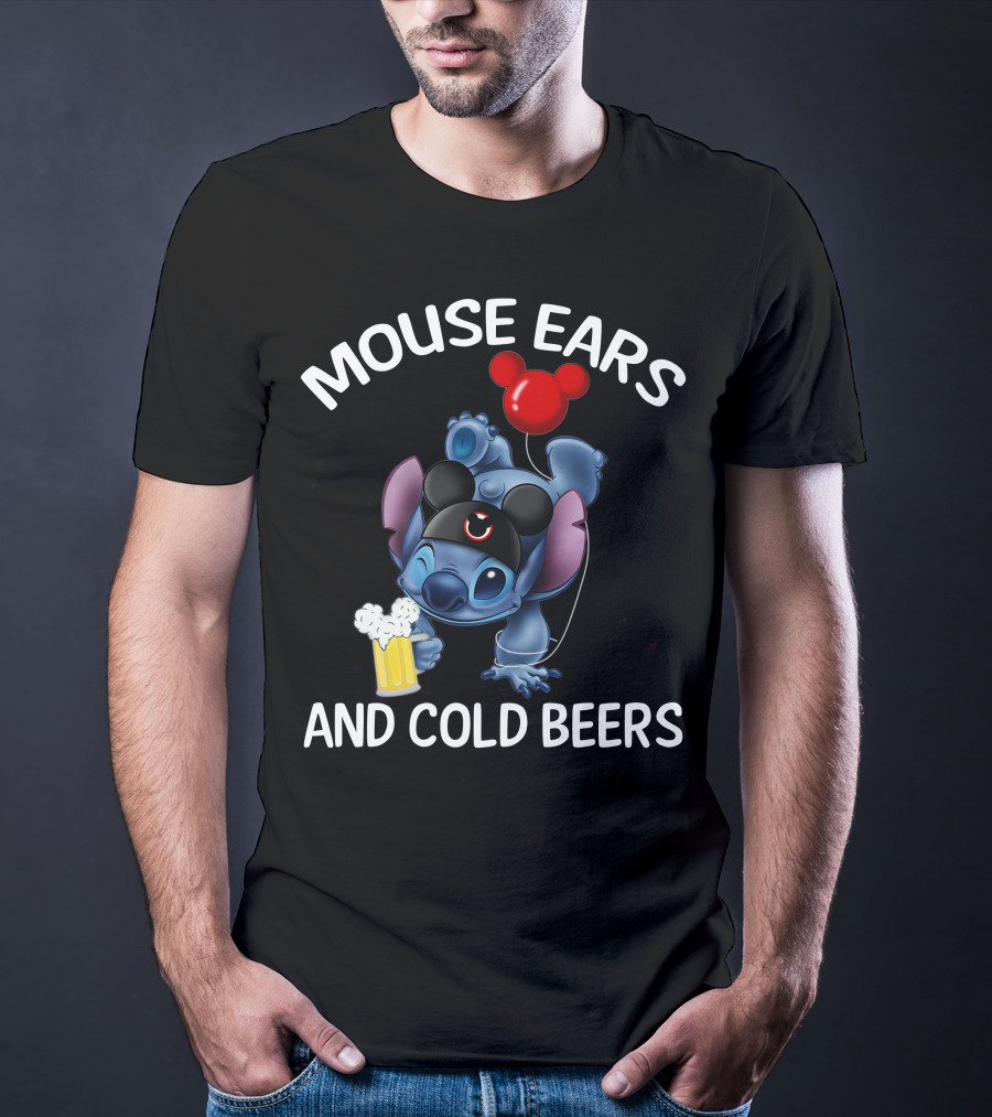 Mouse Ears And Cold Beers Stitch Balloon T-Shirt