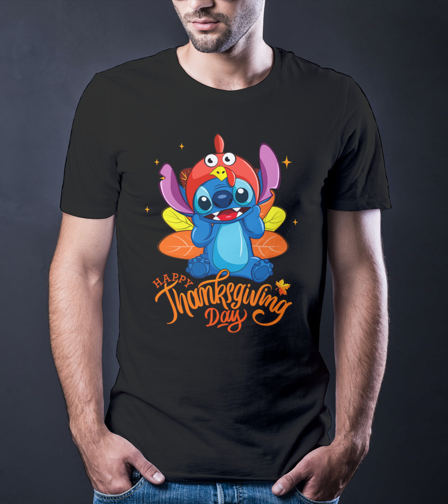 Happy Thanksgiving Day Stitch Turkey Costume T-Shirt