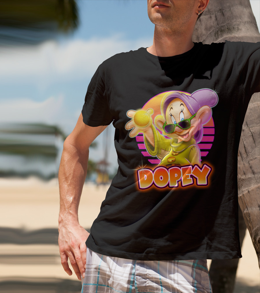 Dopey Retro Sunglasses Glow Neon Style T-Shirt