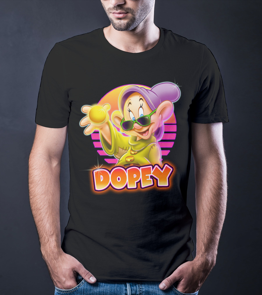 Dopey Retro Sunglasses Glow Neon Style T-Shirt