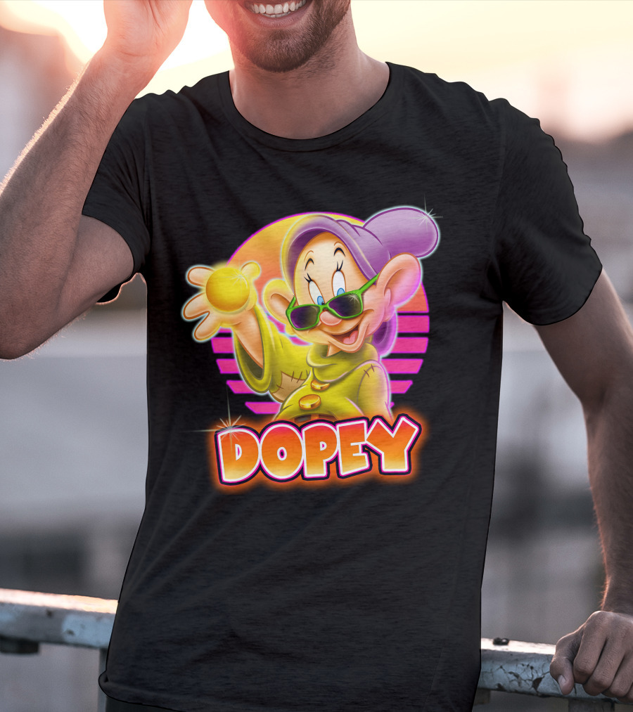 Dopey Retro Sunglasses Glow Neon Style T-Shirt