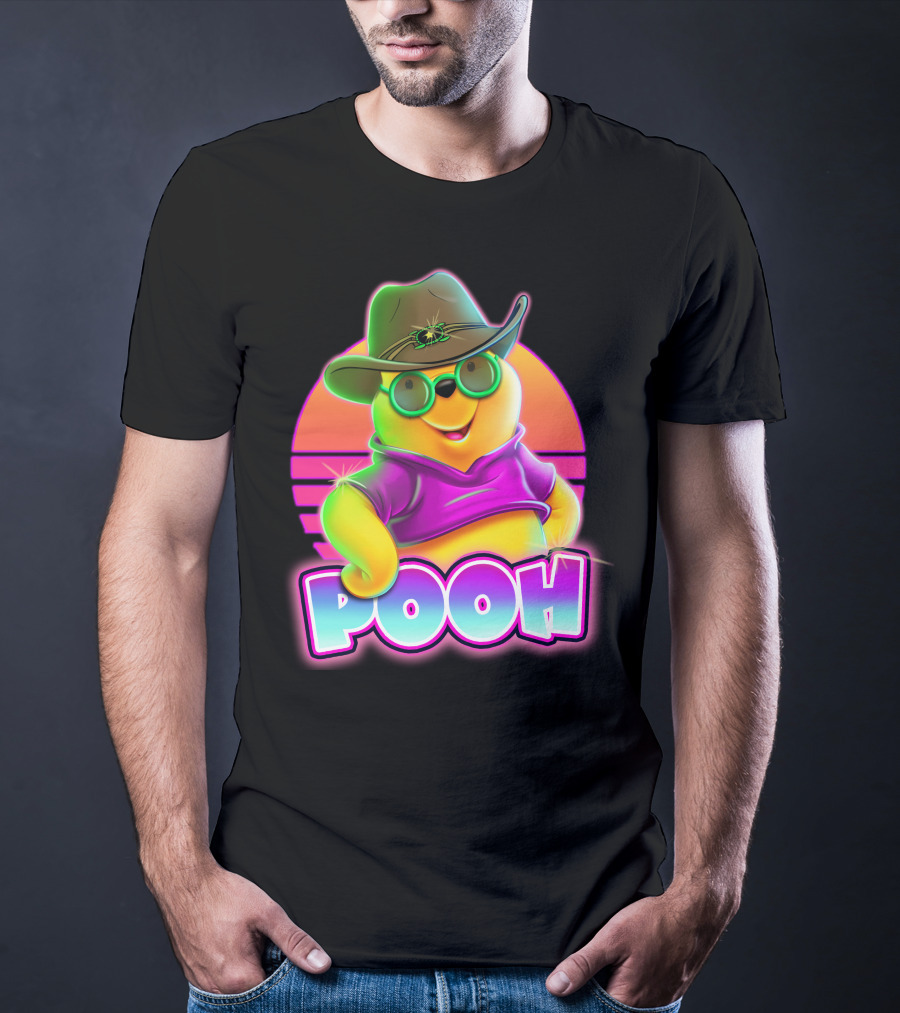 Pooh Retro Cool Style With Hat And Sunglasses T-Shirt