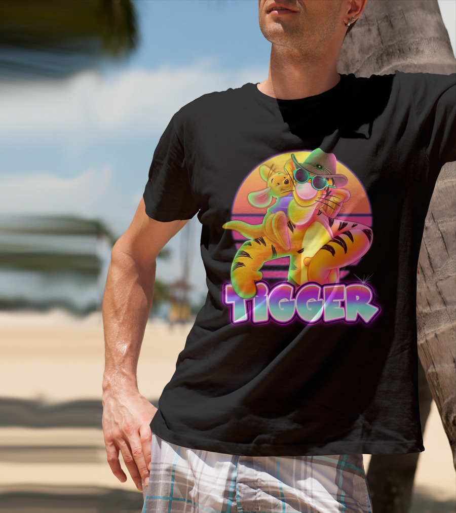 Tigger And Roo Neon Sunset Charm T-Shirt