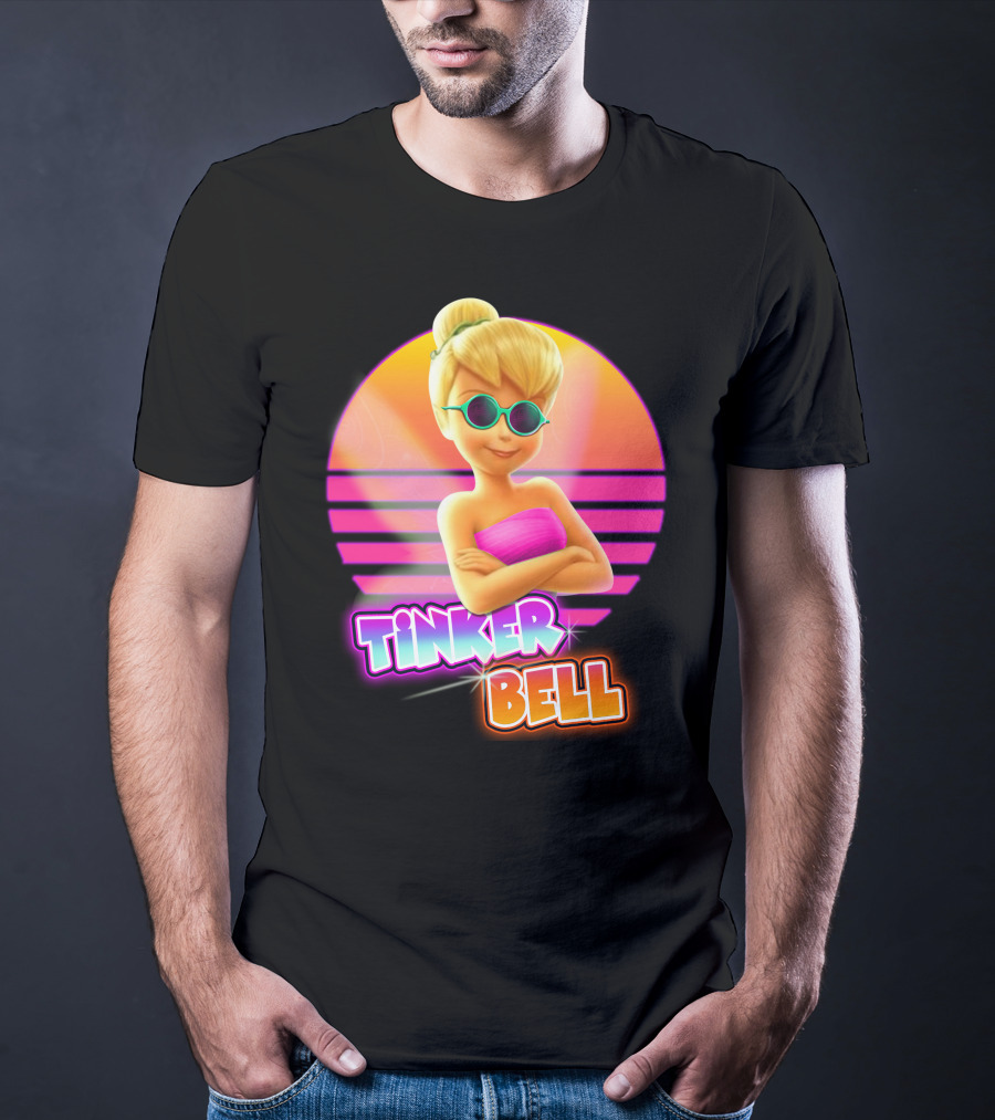 Tinker Bell 80S Retro Sunset Style T-Shirt