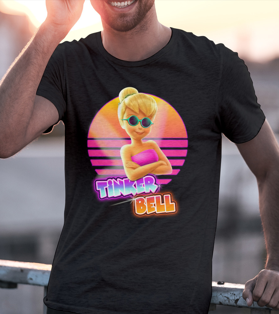 Tinker Bell 80S Retro Sunset Style T-Shirt
