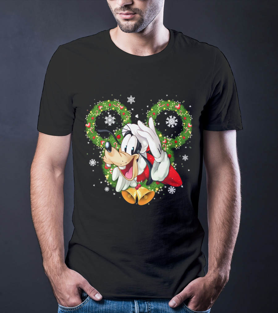 Goofy Christmas Holiday Cheer With Wreaths And Bells T-Shirt