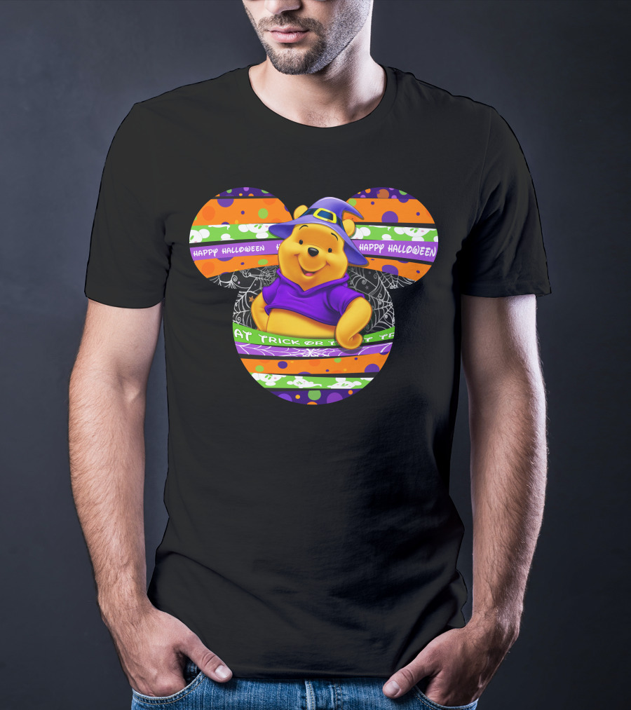 Winnie The Pooh Halloween Trick Or Treat Happy Halloween Mickey Ears T-Shirt